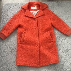 Ochirly retro boucle tweed wool coat